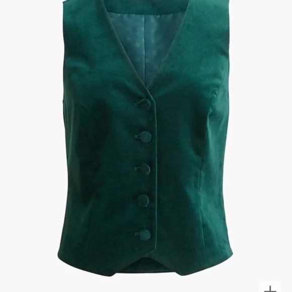 J.Crew | NWT | Velvet Button Front Vest | Old Forest | 8 - Picture 1 of 9